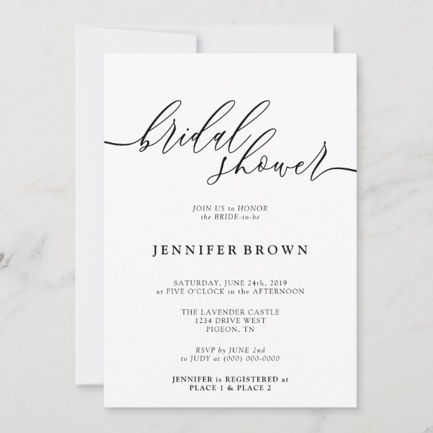 Minimal Clean Modern White Script Invitation