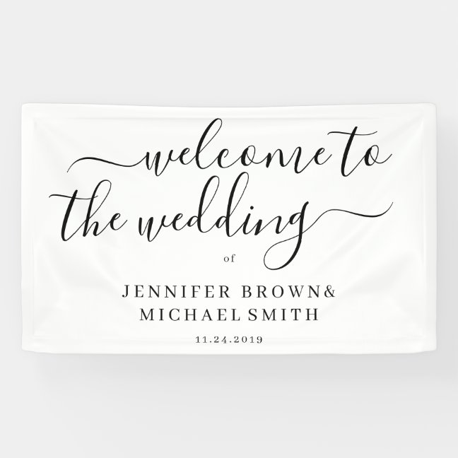 Minimal Clean Simple Formal Welcome Wedding Banner