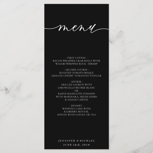 Minimal Clean Simple Modern Black Wedding Program