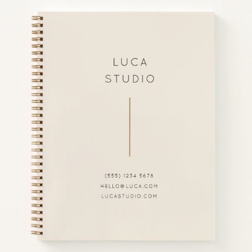 Minimal Clean Simple Modern QR Code Gold and Cream Notebook
