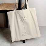 Minimal Clean Simple Modern QR Code Gold Tote Bag<br><div class="desc">A minimalist vertical design in a simple style with a gold feature color & QR code. The text & QR code link can easily be customized for a design as unique as your small business!</div>