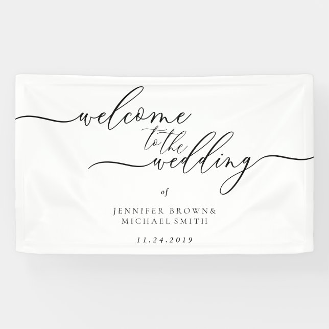 Minimal Clean Simple Modern Welcome Wedding Banner (Horizontal)