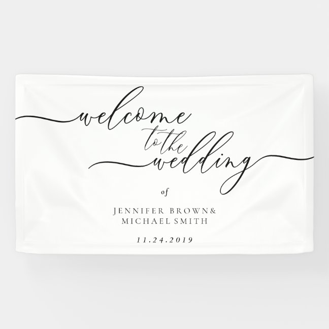 Minimal Clean Simple Modern Welcome Wedding Banner