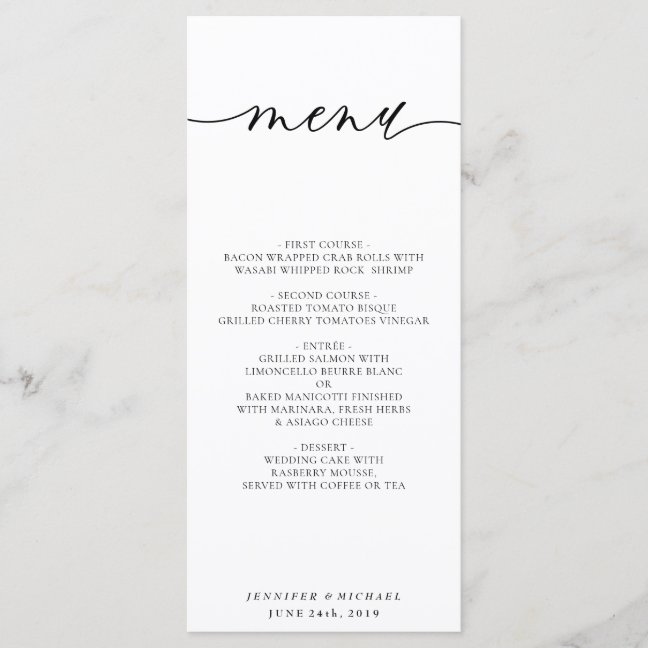 Minimal Clean Simple Modern White Wedding Program