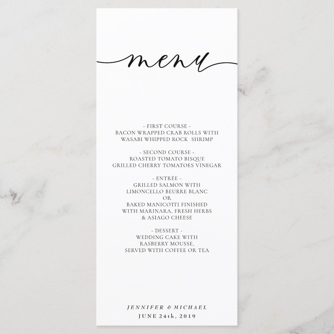 Minimal Clean Simple Modern White Wedding Program 