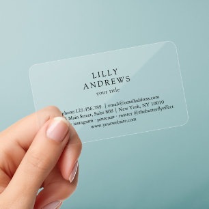 Minimal Clear Business Cards