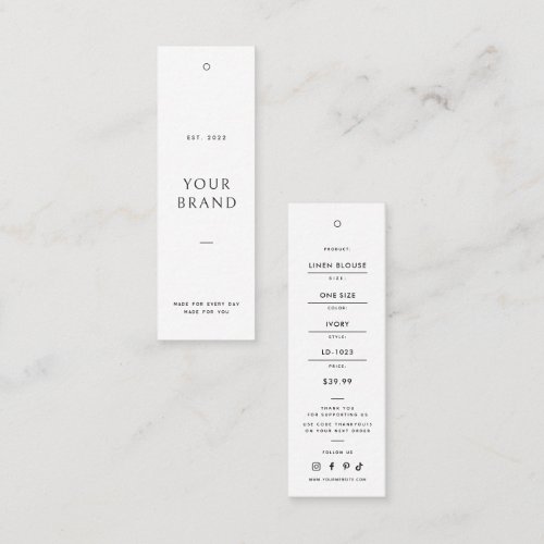 Minimal Clothing Price Tag
