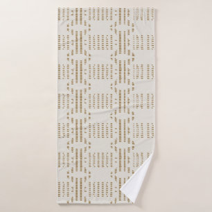 Minimal Coastal Abstract mudcloth boho rustic  Bath Towel