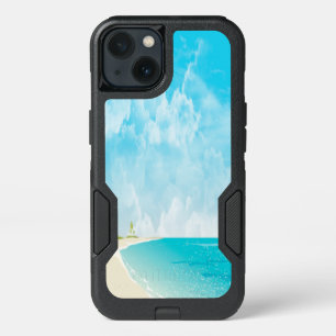Minimal Coastal Beach Sky Ocean Aesthetic Art iPhone 13 Case