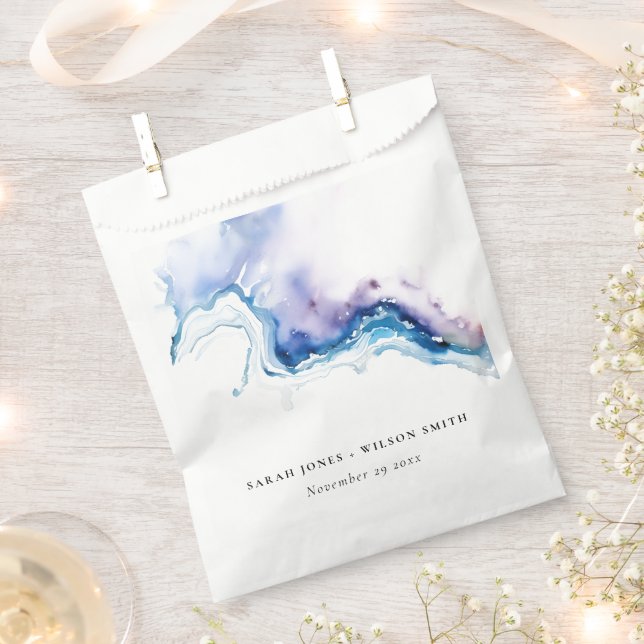 Minimal Coastal Sea Beach Watercolor Wedding Favor Bag (Clipped)