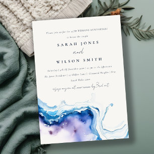 Minimal Coastal Sea Beach Wedding Anniversary Invitation