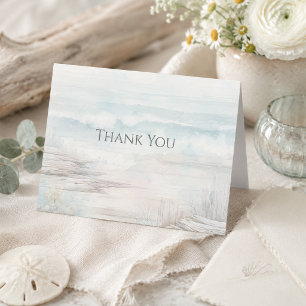 Minimal Coastal Watercolor Letterpress Thank You Card