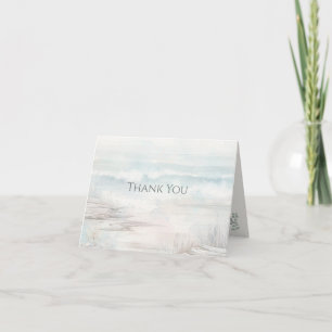 Minimal Coastal Watercolor  Thank You Card