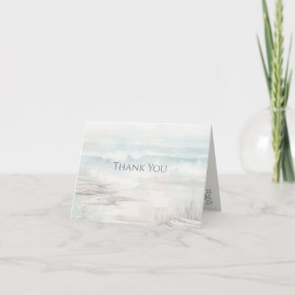 Minimal Coastal Watercolor  Thank You Card