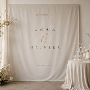 Minimal Cocoa Brown Editorial Wedding Backdrop