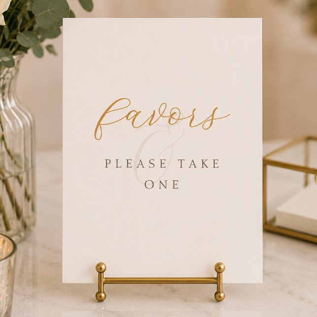 Minimal Cocoa Brown Wedding Favors Tabletop Sign (Minimal Cocoa Brown Wedding Favors Tabletop Sign)