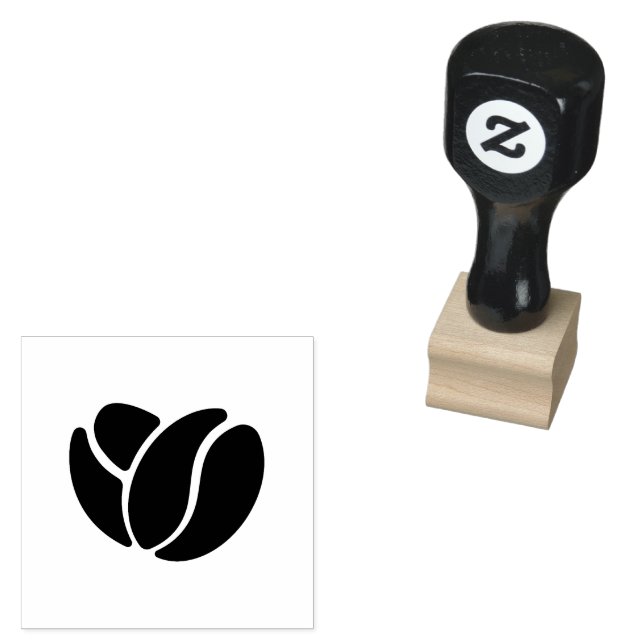 Minimal Coffee Bean Icon Stamp Design (Stamped)