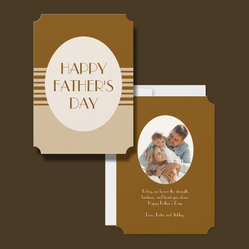 Minimal Coffee Striped DIY Photo Father's Day Card