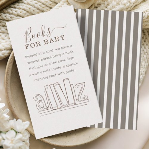 Minimal Coffee themed Books for Baby Enclosure Card