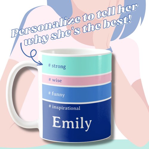 Minimal Color Block Describe Her Personality Coffee Mug