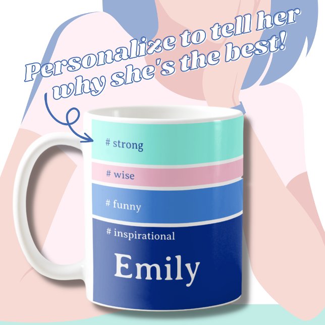 Minimal Color Block Describe Her Personality Coffee Mug (Creator Uploaded)