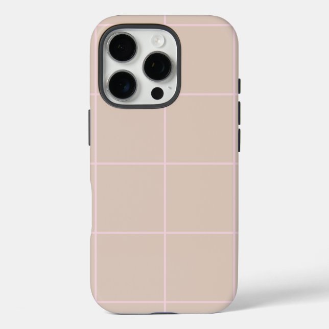 Minimal Color Grid Check Pattern Case-Mate iPhone Case (Back)