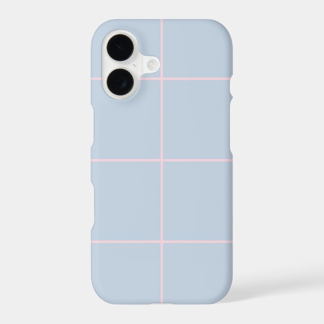Minimal Color Grid Check Pattern iPhone Case (Back)