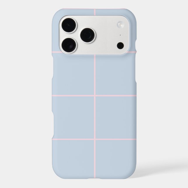 Minimal Color Grid Check Pattern iPhone Case (Back)