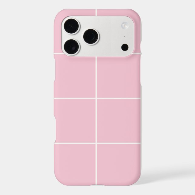 Minimal Color Grid Check Pattern iPhone Case (Back)