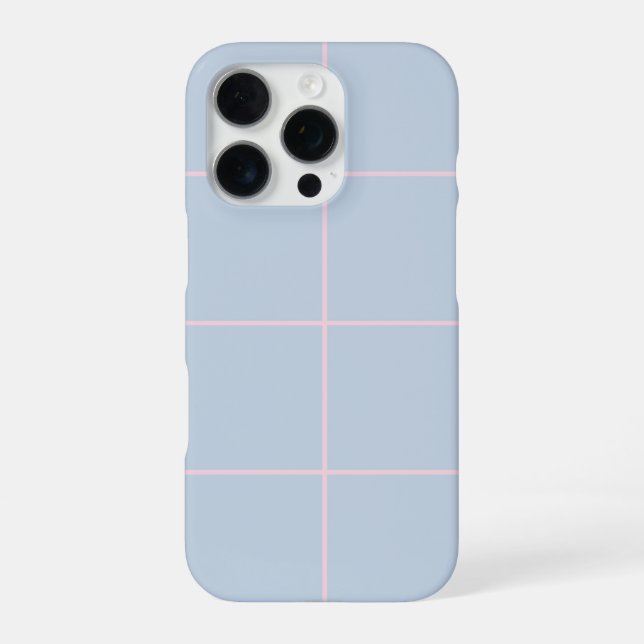 Minimal Color Grid Check Pattern iPhone Case (Back)