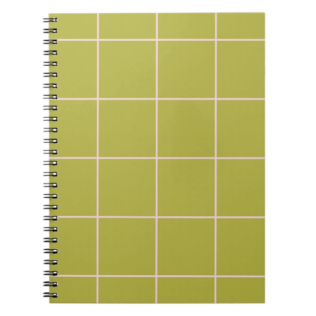 Minimal Color Grid Check Pattern Notebook (Front)