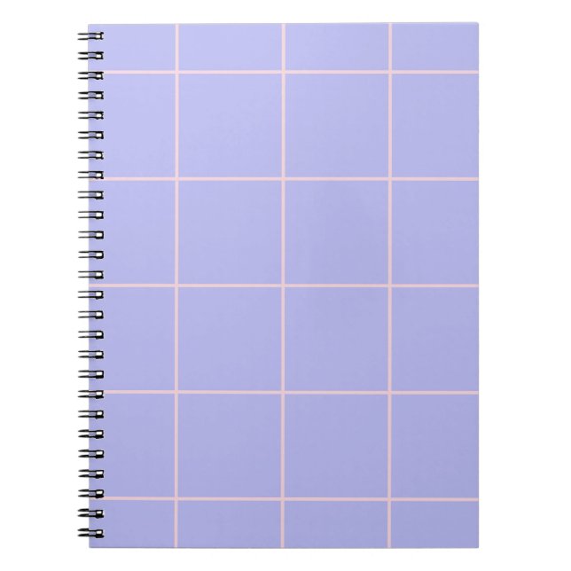 Minimal Color Grid Check Pattern Notebook (Front)