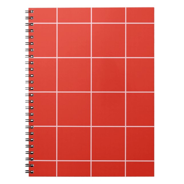 Minimal Color Grid Check Pattern Notebook (Front)