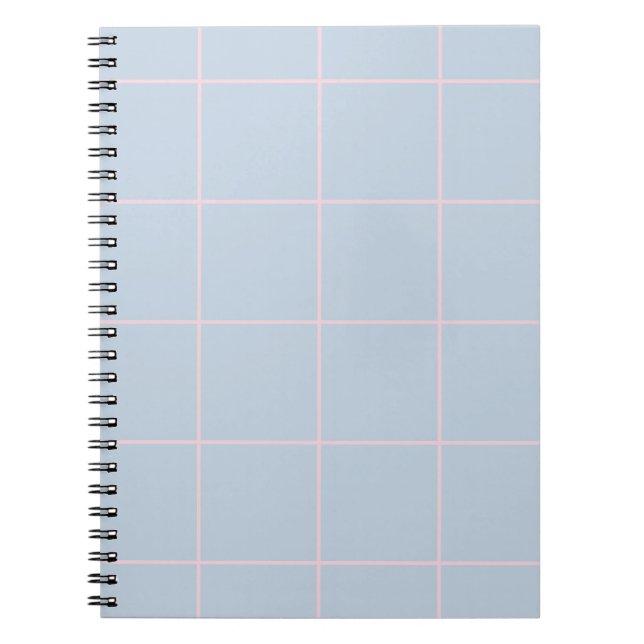 Minimal Color Grid Check Pattern Notebook (Front)