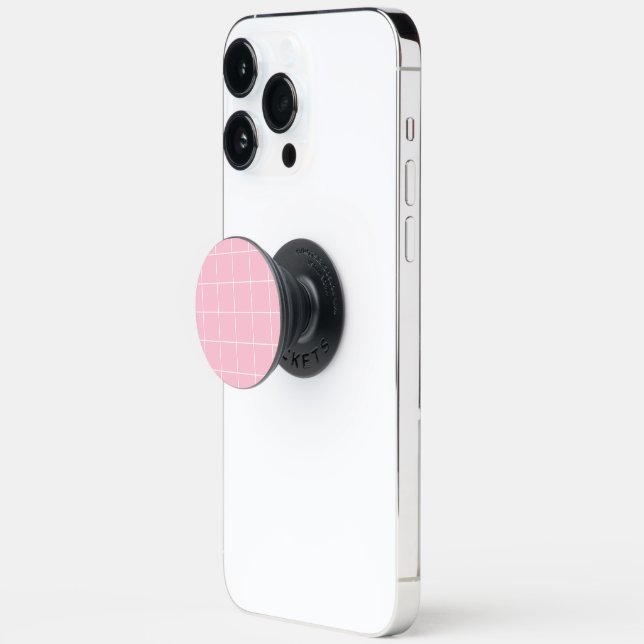 Minimal Color Grid Check Pattern PopSocket (Open)