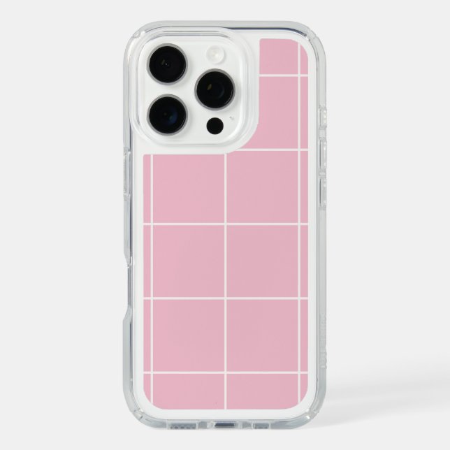 Minimal Color Grid Check Pattern Speck iPhone Case (Front)