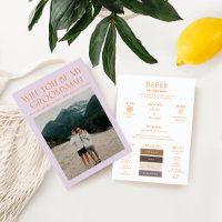 Minimal Color Palette Photo Groomsman Info Card