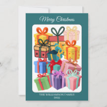 Minimal Colorful Gifts Holiday Card