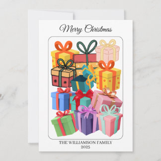 Minimal Colorful Gifts Holiday Card