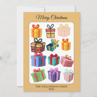 Minimal Colorful Gifts Holiday Card