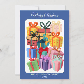 Minimal Colorful Gifts Holiday Card