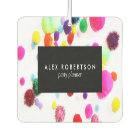 Minimal colorful pom pom business card