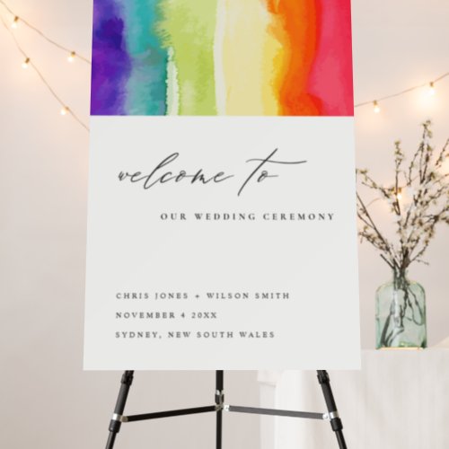 Minimal Colorful Pride Rainbow Wedding Wedding Foam Board