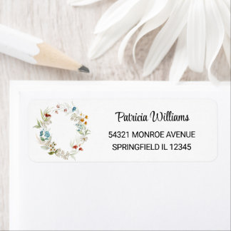 Minimal Colorful Still Life Floral Return Address Label