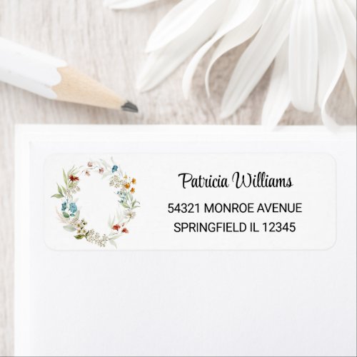 Minimal Colorful Still Life Floral Return Address Label