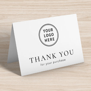 Minimal Company Logo Letterpress Thank You Card