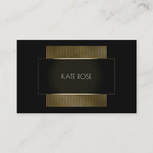 Minimal Conceptual Black Gold Hairdresser Business Card