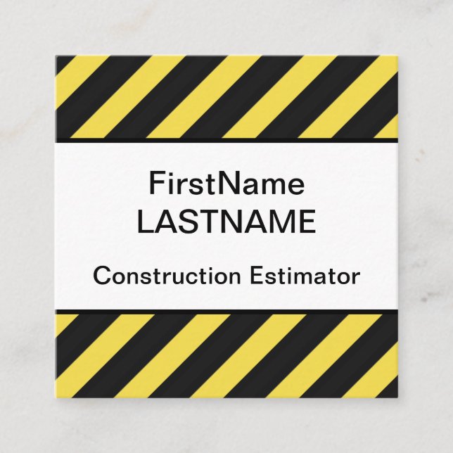 Minimal Construction Estimator Business Card (Front)