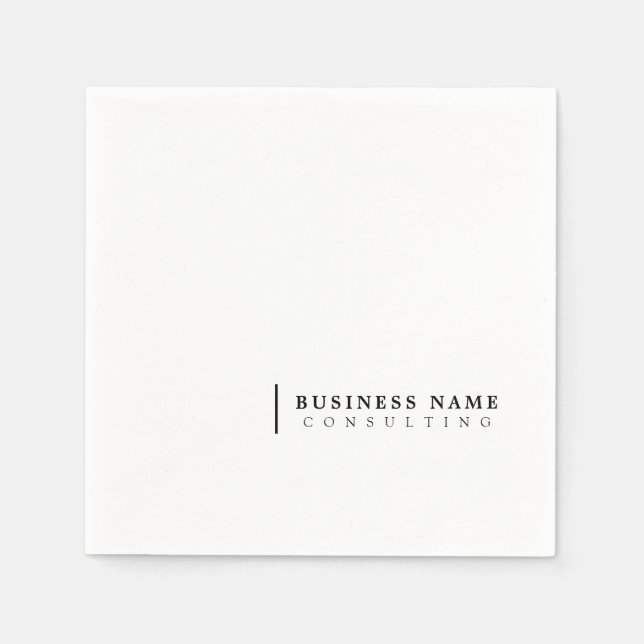 Minimal Consulting Company Modern Typography Napkins (Front)