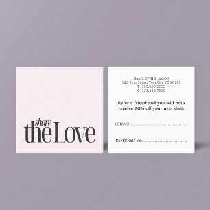 Minimal Cool Rose Bold Beauty Referral Card